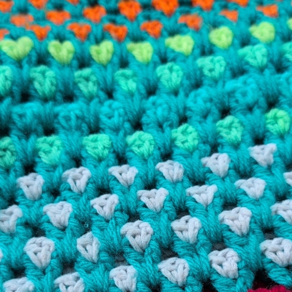 Handmade Rainbow Stripe Multicolor Crochet Tote Market Beach Bag - Picture 2 of 6